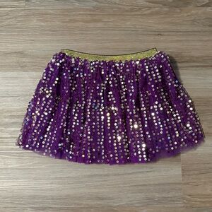 Belle Cher | Purple and Gold Sequin Skirt